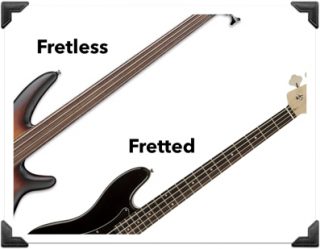 fretted vs fretless bass guitars